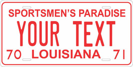 Louisiana 1970 License Plate Personalized Custom Car Bike Motorcycle Moped Tag - £8.63 GBP+