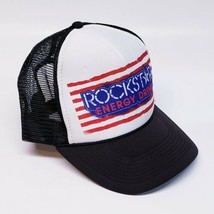 Rockstar Energy Drink Snap Back Trucker Hat Baseball Cap American Flag Black USA - £12.32 GBP