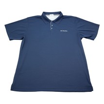 Columbia Shirt Mens L Dark Blue Polo Lightweight Short Sleeve  - £14.88 GBP