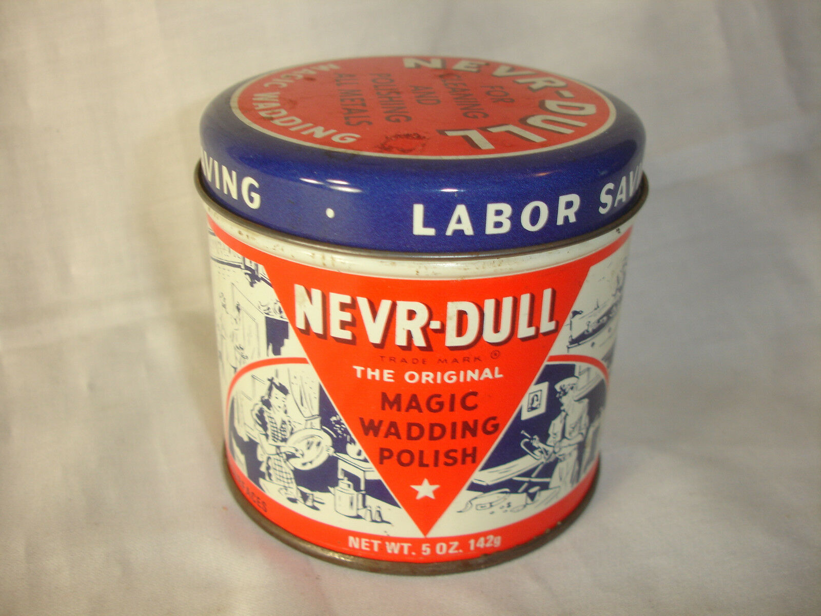 1941 George Basch Co Nevr-Dull The Original Magic Wadding Polish Tin Made In USA - $19.95