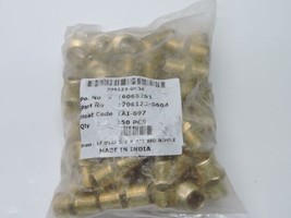 (50/pk) Lf 7123 3/8 X 1/4 Red Nipple Brass 706123-0604 - Brand New! - £112.07 GBP