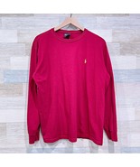 POLO Ralph Lauren Vintage 90s Long Sleeve Crewneck Tee Red Cotton Mens M... - $29.69