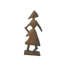 Vintage Wood Carved Woman Mid Century Modern - $12.86