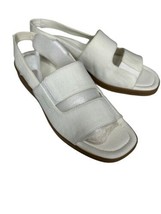 Keds Grasshoppers White Fabric Sandals Sz 10 Medium Sling Back - £16.26 GBP