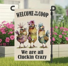 Welcome To Our Coop Double-sided Flag, Funny Chicken Garden Flag - $17.81