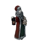 Vtg Red Clay Hand Painted Old World Santa W/ Teddy Bear St John CAN D Ro... - $28.50