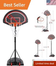 Portable Indoor/Outdoor Basketball Hoop for Kids Teens - 7-9ft Adjustabl... - $2,131.99 MXN