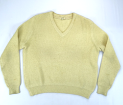 FLAWS** St John Santana Knit V-Neck Sweater Women&#39;s Size Small Beige Pul... - £14.90 GBP