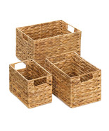 Storage Basket Set, Woven Baskets For Storage, Straw (set Of 3) - $37.48