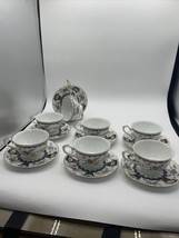 Smithsonian Institution Cups And Saucers Imari Style Made In Japan Rare Set Of 7 - £71.14 GBP