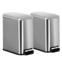 Set of 2 - Stainless Steel Garbage Can Step-Open Trash Can for Kitchen B... - $44.69