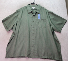 Haggar Cool 18 Tec Dress Shirt Men 4X Green Short Sleeve Slit Collar Button Down - £19.60 GBP