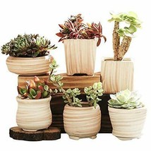 6 Pcs Ceramic Succulent Plant Pot Succulent Planter Container Bonsai Cactus Pots - £19.45 GBP