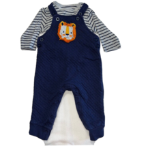 Baby Boy 6 month 2-piece Infant Set Long overalls Long Sleeve Lion Navy - $5.93
