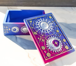 Sacred Symbols Celestial Astrology Sun And Moon Tarot Cards Decorative Box - £21.57 GBP