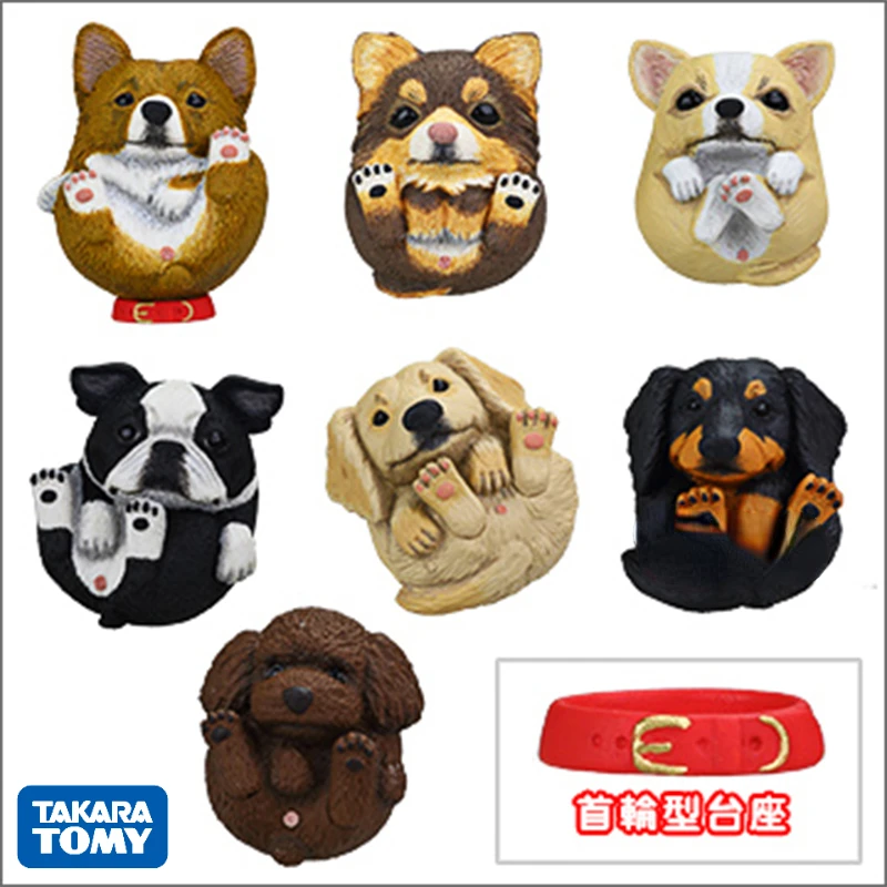 Original TAKARA TOMY Gashapon Round Dog Pug Teddy Husky Anime Action Figure - £73.55 GBP