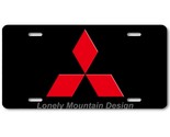 Mitsubishi Logo Inspired Art on Black FLAT Aluminum Novelty License Tag ... - $17.99