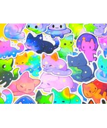 Colourful Starry Cat Stickers Pack, 50 PCS a pack, Waterproof, Reusable,... - $9.49 CAD