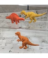 Rubber Dinosaur Figures Lot Of 3 Orange Yellow Prehistoric Stegosaurus T... - £7.77 GBP