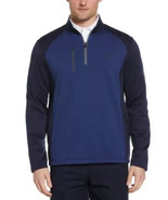 Callaway Golf Quarter Zip Pullover Peacoat Heather Blue UPF Media Pocket... - $38.81