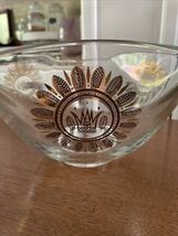 Georges Briard Gold Medallion Crown Glass Punch Serving Bowl MCM - $18.00