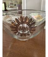 Georges Briard Gold Medallion Crown Glass Punch Serving Bowl MCM - $18.00