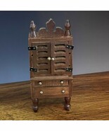 Vintage Miniature Wooden Dollhouse Armoire Wardrobe Dresser - $379.99 MXN