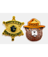 Vintage Smokey Bear Fire Patrol &amp; Ranger Hat Pins Lot 2 Forest Fire Prev... - €16,30 EUR