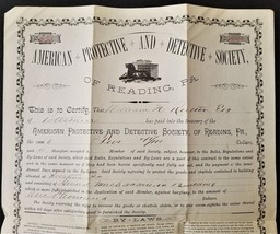 1887 Antique Rutter Family Pottstown Pa American Protective Detective Society - £54.09 GBP