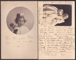 Thea Amelia Frese (2) Real Photo Postcards - Winthrop, MA (1907 &amp; 1909) - £27.14 GBP
