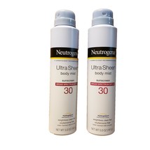 NEW Set of 2 Neutrogena  Lightweight Sunscreen Spray SPF 30 5 oz EXP: 02/2024 - $14.85