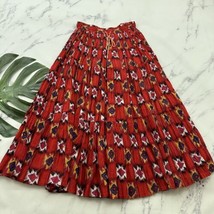 Petite Sophisticate Womens Vintage Maxi Skirt Size S Red Purple Ikat Crinkle - £22.93 GBP