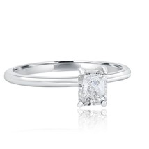 0.56 Ct Radiant Solitaire Diamond Engagement Ring 14k White Gold - $1,286.02