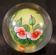 Asian Chinese Flowers &amp; Butterflies Reverse Hand Painted Glass Ball Globe - $25.99