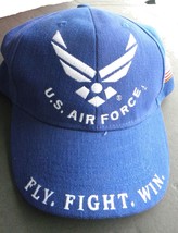 USAF US AIR FORCE WINGS FLY FIGHT WIN EMBROIDERED BASEBALL CAP HAT - £9.40 GBP