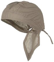Doo Rag Du Rag Do Cotton Bandana Head Wrap Solid Color Chemo Cap (Khaki) - £7.85 GBP