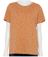 NEW Womens Sonoma Crewneck Tee ladies sz XS (2) orange floral print t-shirt top