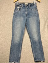 Abercrombie &amp; Fitch Curve High Rise Mom Denim Jeans Size 2 R Stright Leg 90S - £23.37 GBP