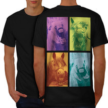 Horse Laugh Animal Funny Shirt Crazy Horse Men T-shirt Back - £10.26 GBP