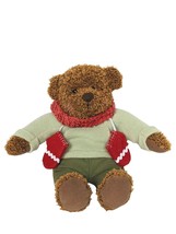 Hallmark Christmas Teddy Bear Scarf Mittens Plush Stuffed Animal 12.5&quot; - £16.35 GBP