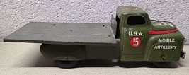 Vintage Pressed Steel Marx U.S.A. MOBILE ARTILLERY Truck Metal Toy - 13&quot;... - $65.35