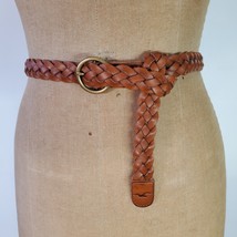 Hollister 38&quot; Max NEW Belt Leather Braided Brown Preppy Brass Hardware F... - $25.48