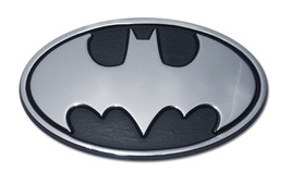 batman oval bat logo superhero dc comics chrome auto car emblem usa made - £31.37 GBP