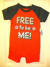 Way To Celebrate! Boys One Piece Romper Size 12M Free To Be Me Red White... - $8.98
