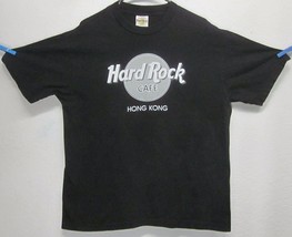 Hard Rock Cafe Hong Kong China Unisex Large 100% Cotton Black GRAPHIC-TEE Shirt - $18.44