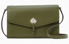 Kate Spade Marti Leather Flap Wallet Crossbody K6027 Army Green NWT $249 MSRP Y - £67.05 GBP