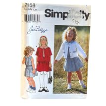 Simplicity Sewing Pattern 7158 Jacket Top Skirt Child Girls Size 2-4 - $7.57