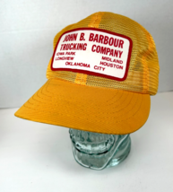 John B Barbour Trucking Company Yellow Mesh Hat VTG 80s HOUSTON MIDLAND ... - $14.80