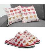 Valentine&#39;s Day Pack for Her Love Slippers and Pillow Case Pack Home Decor - £15.83 GBP