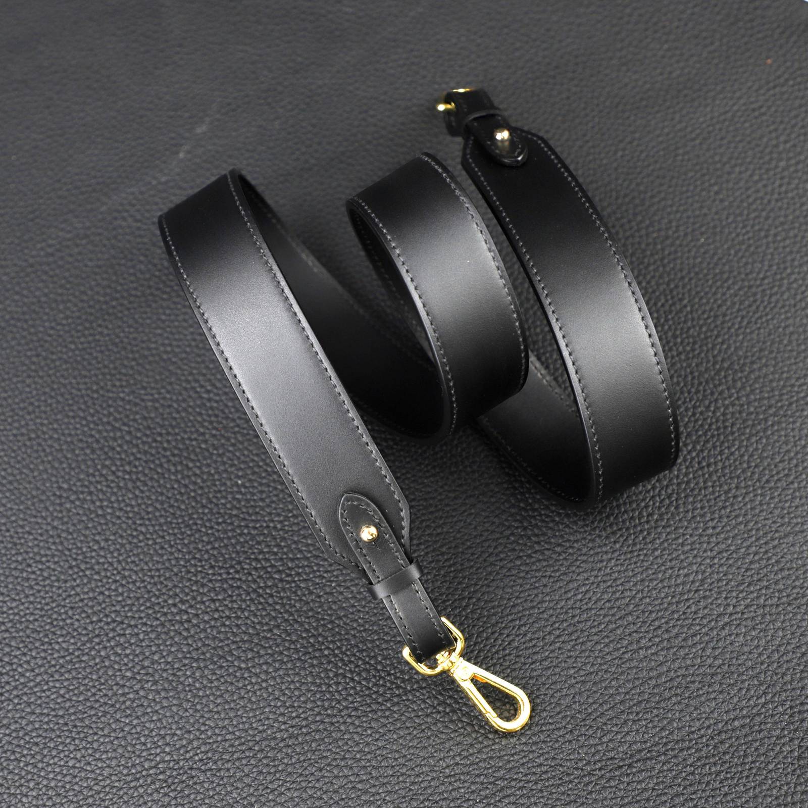 30mm black swift leather shoulder bag strap for women bags compact and portble